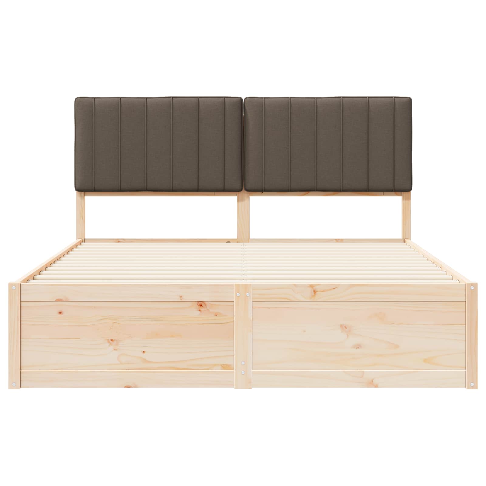 Cadre de lit avec tête de lit rembourrée Taupe 150 x 200 cm - XIOS