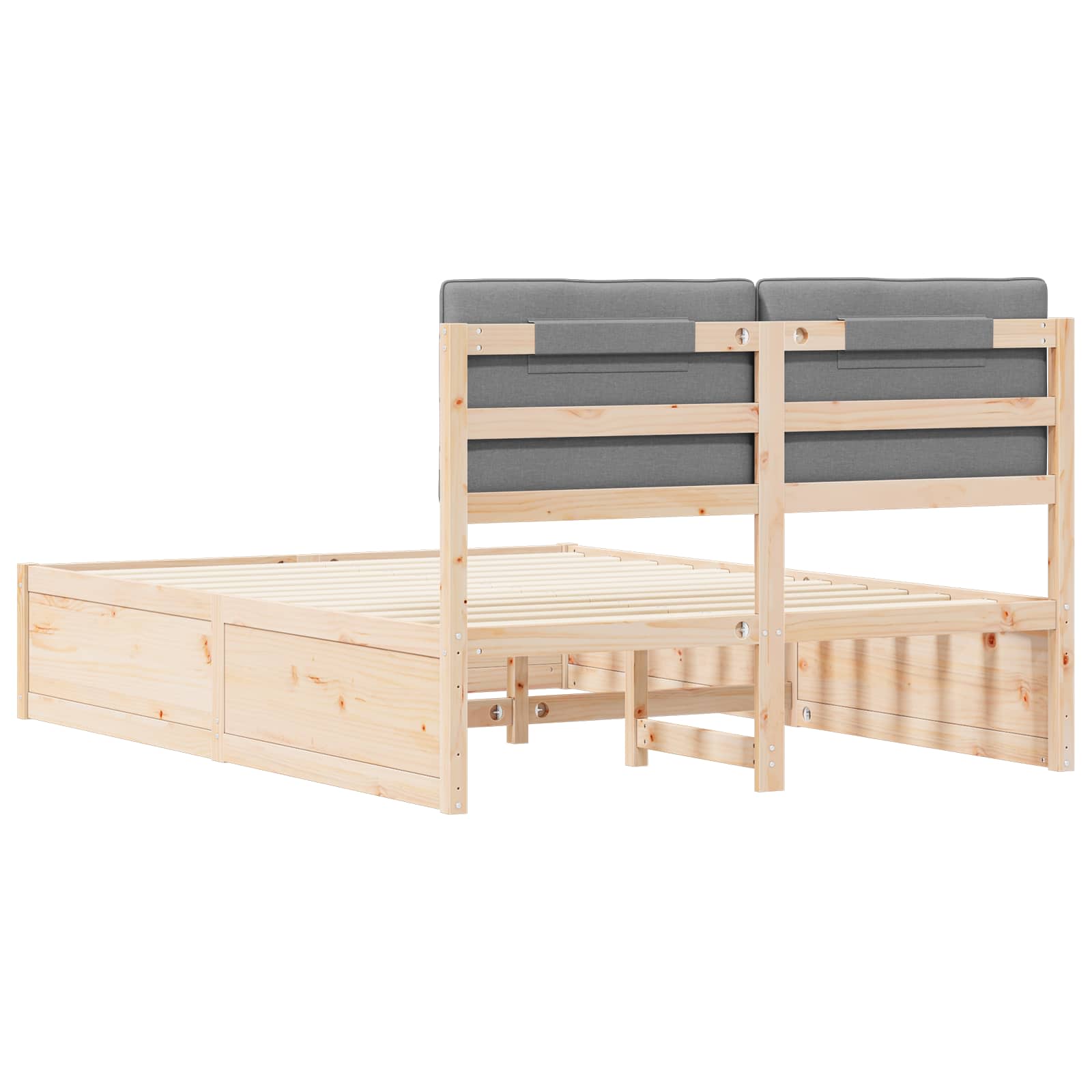 Cadre de lit avec tête de lit rembourrée Gris clair - XIOS