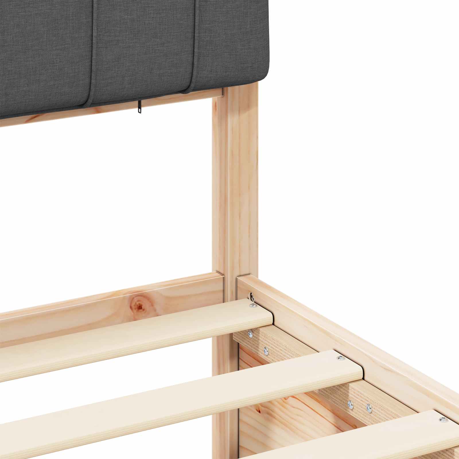 Cadre de lit avec tête de lit rembourrée Gris foncé - XIOS