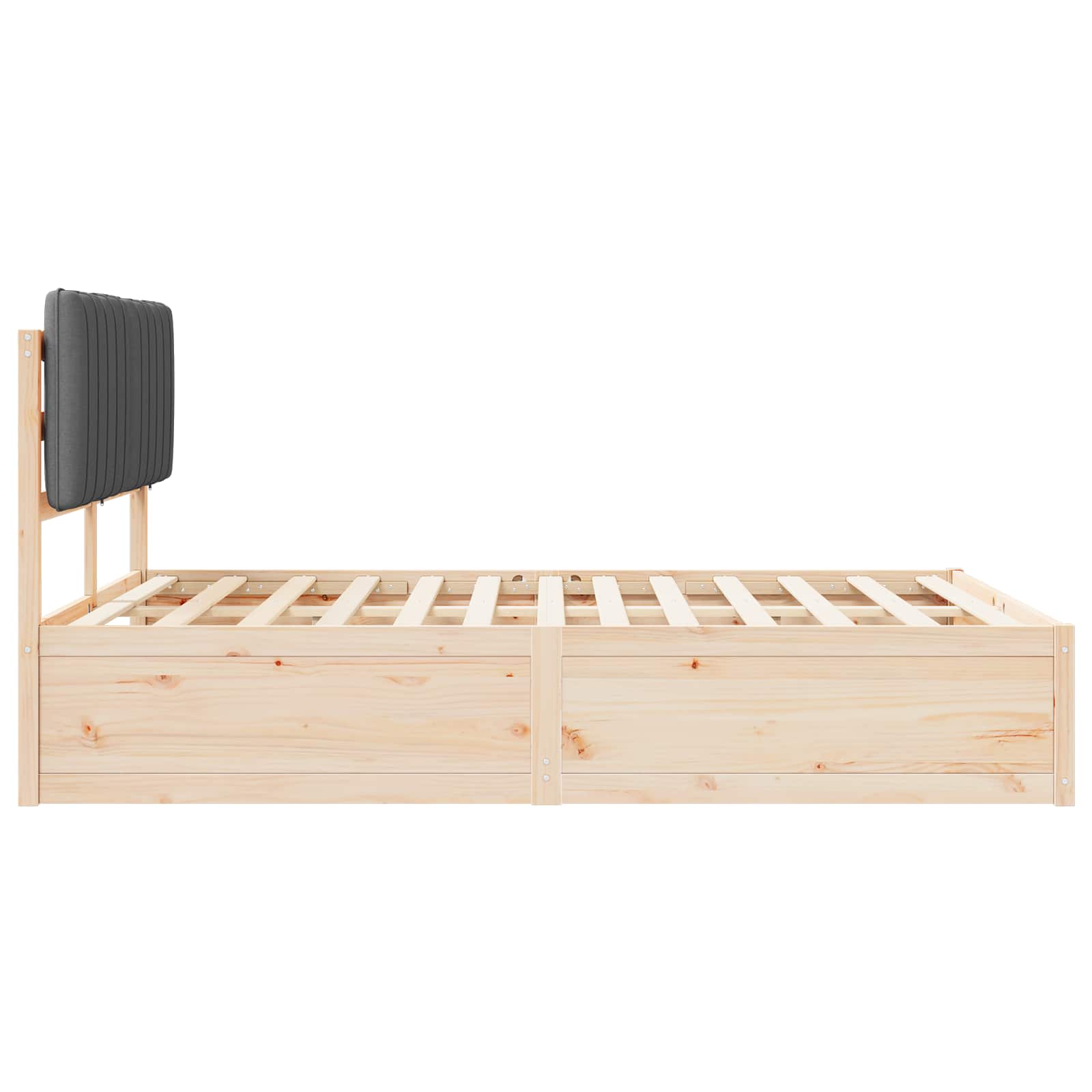 Cadre de lit avec tête de lit rembourrée Gris foncé - XIOS