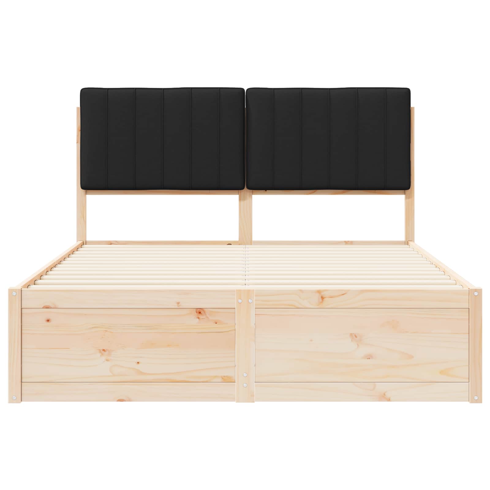 Cadre de lit avec tête de lit rembourrée Noir 135 x 190 cm - XIOS