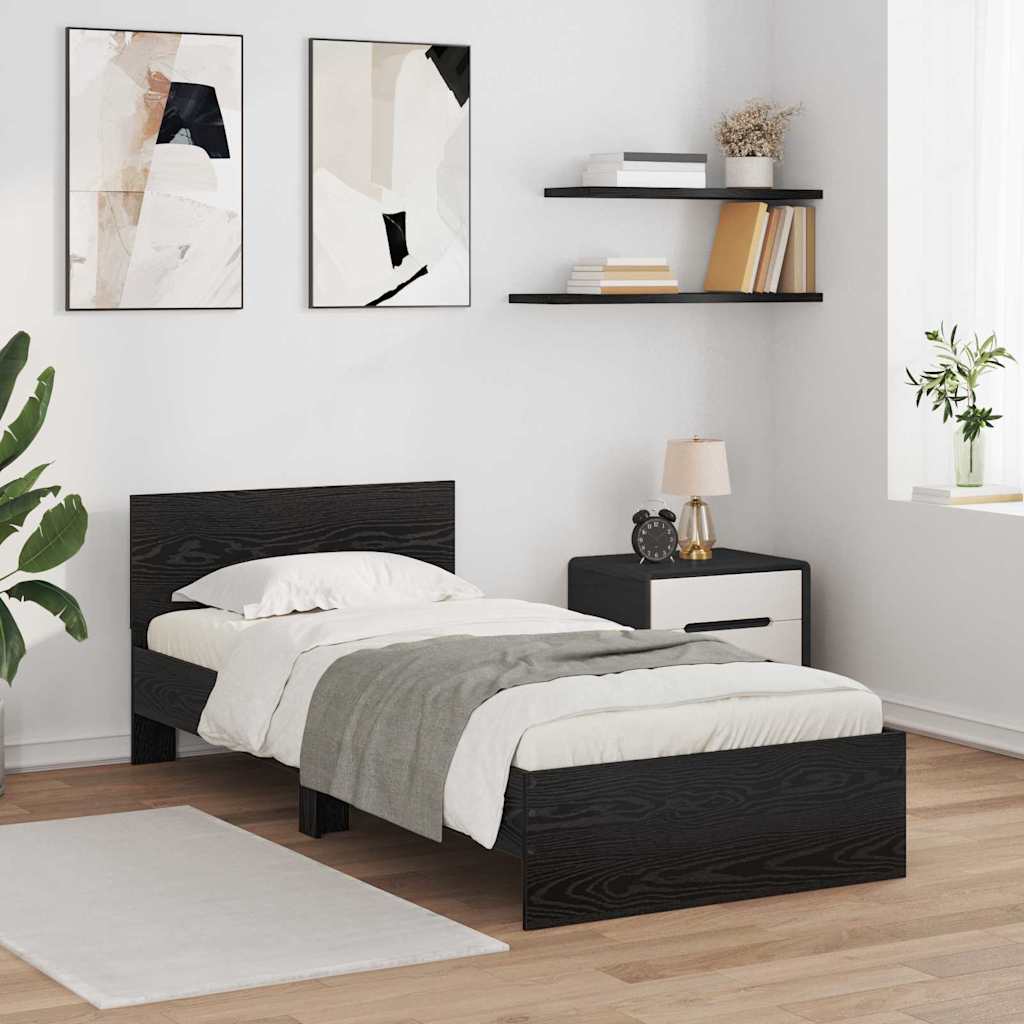 Cadre de lit Chêne noir 100 x 200 cm Bois d'ingénierie - XIOS