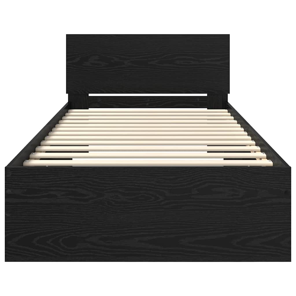 Cadre de lit Chêne noir 100 x 200 cm Bois d'ingénierie - XIOS