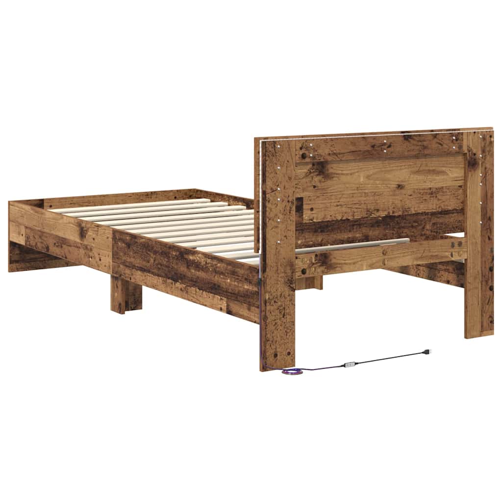 Cadre de lit Bois Ancien 90 x 190 cm Bois d'ingénierie - XIOS