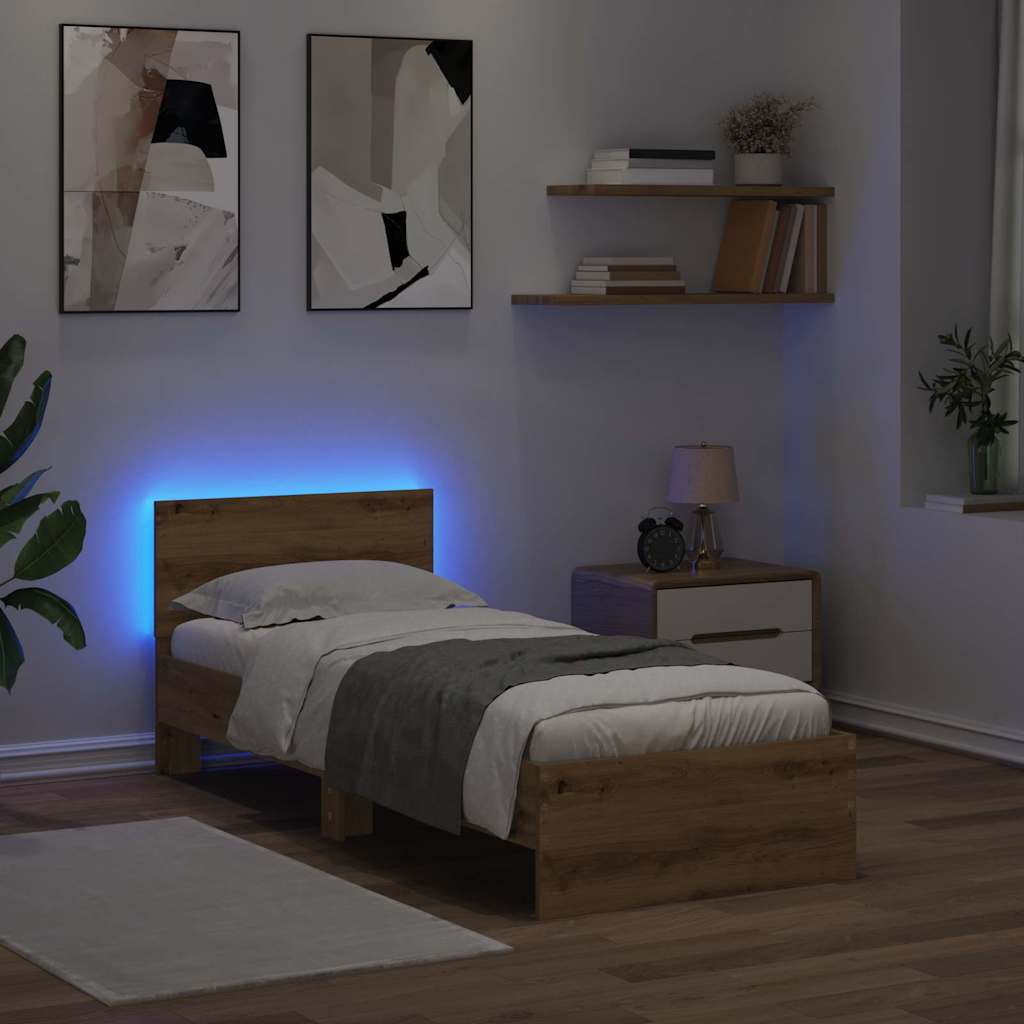Cadre de lit Chêne artisanal 75 x 190 cm Bois d'ingénierie - XIOS
