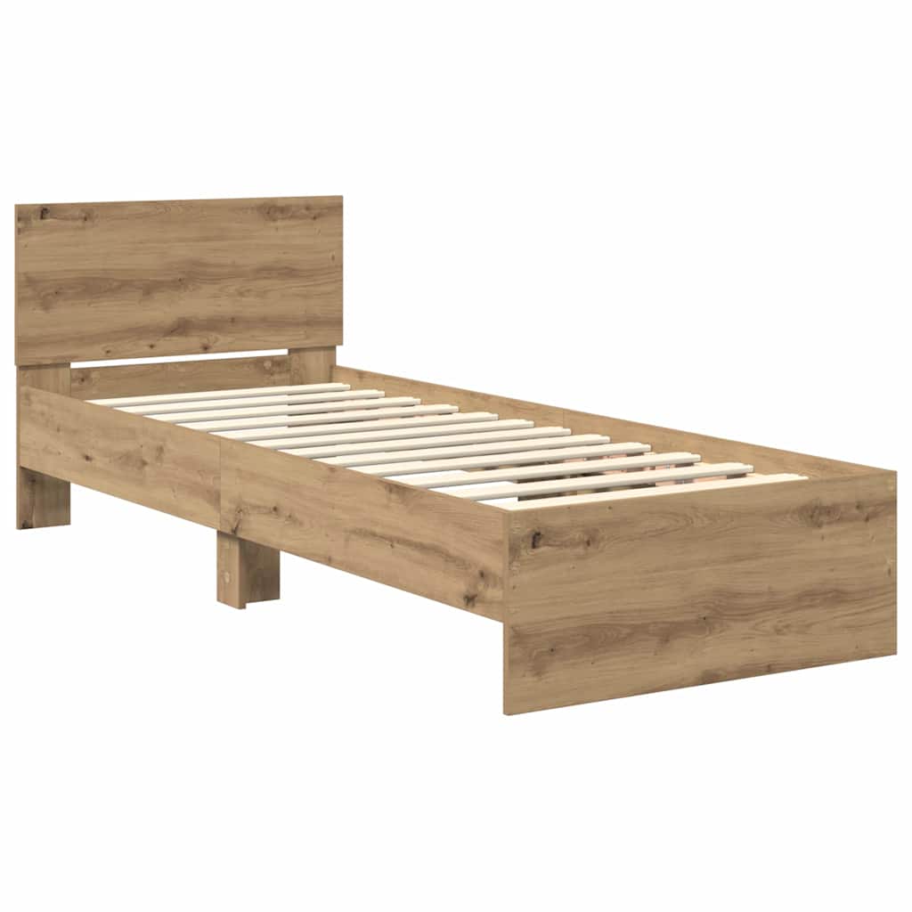 Cadre de lit Chêne artisanal 75 x 190 cm Bois d'ingénierie - XIOS