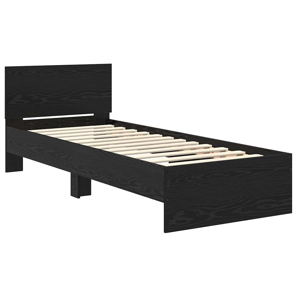 Cadre de lit Chêne noir 75 x 190 cm Bois d'ingénierie - XIOS