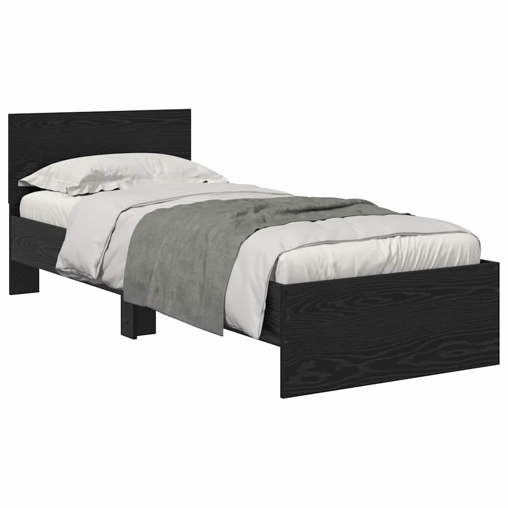 Cadre de lit Chêne noir 75 x 190 cm Bois d'ingénierie - XIOS