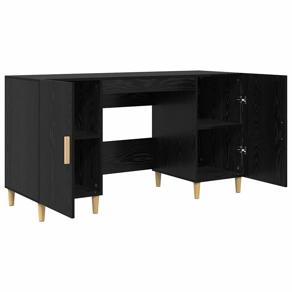 Bureau avec porte Chêne noir 140 x 50 x 75 cm Bois d'ingénierie - XIOS