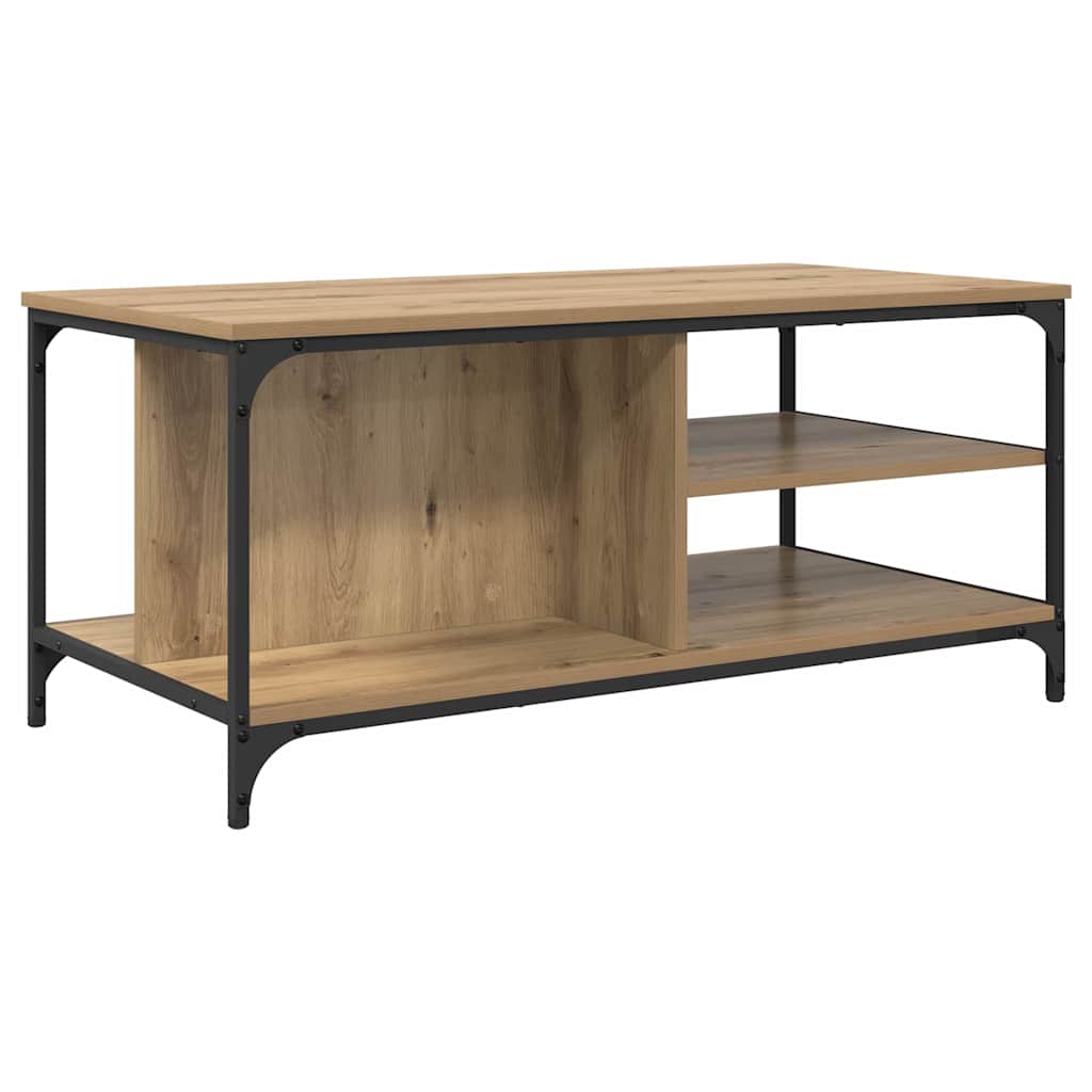 Table basse Chêne artisanal 100 x 50 x 45 cm Bois d'ingénierie - XIOS