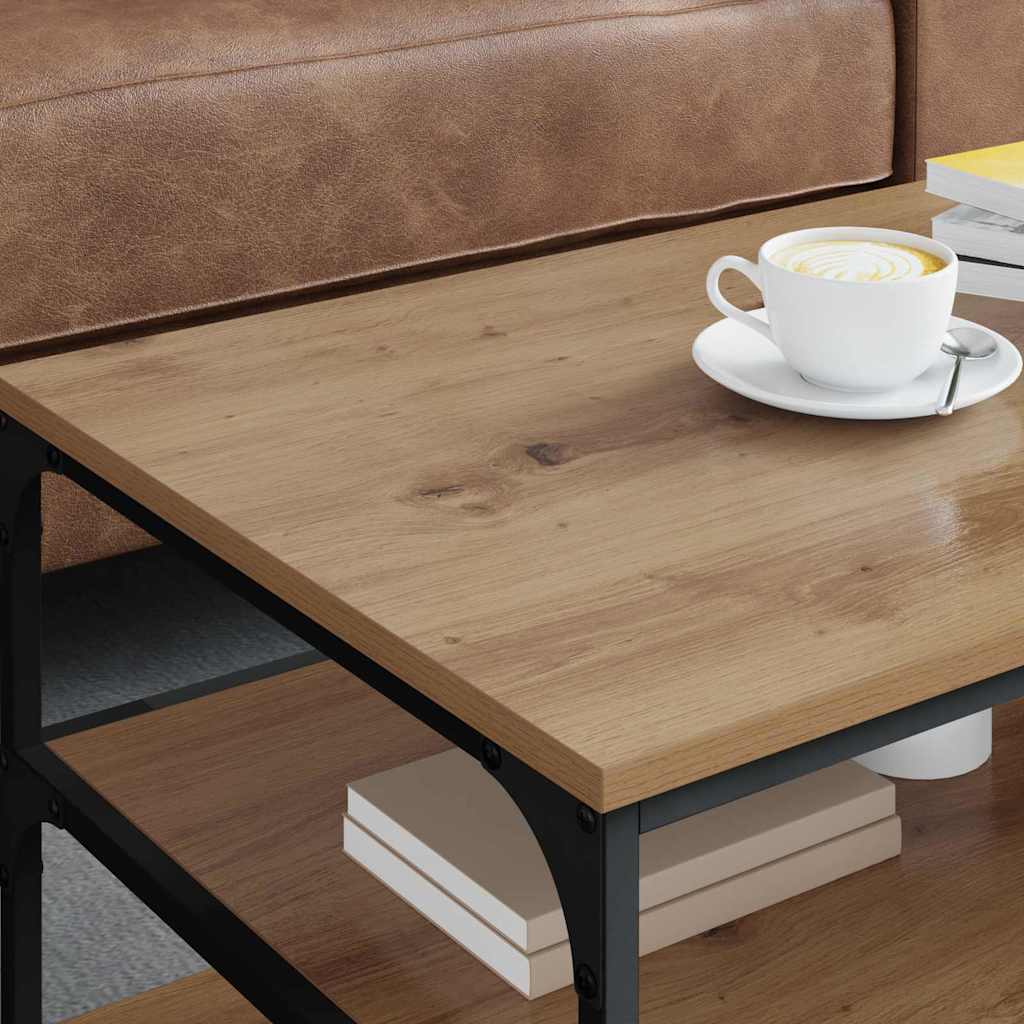 Table basse Chêne artisanal 90 x 49 x 40 cm Bois d'ingénierie - XIOS