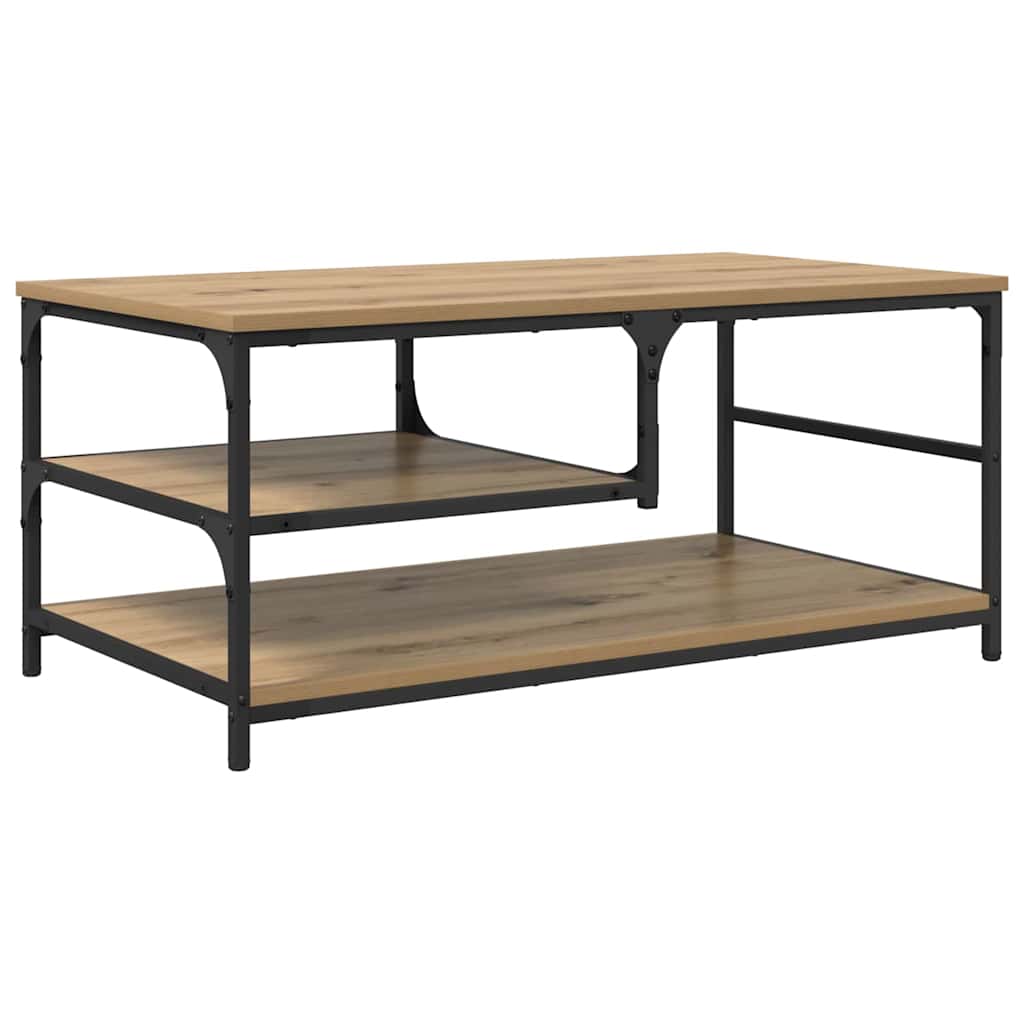 Table basse Chêne artisanal 90 x 49 x 40 cm Bois d'ingénierie - XIOS