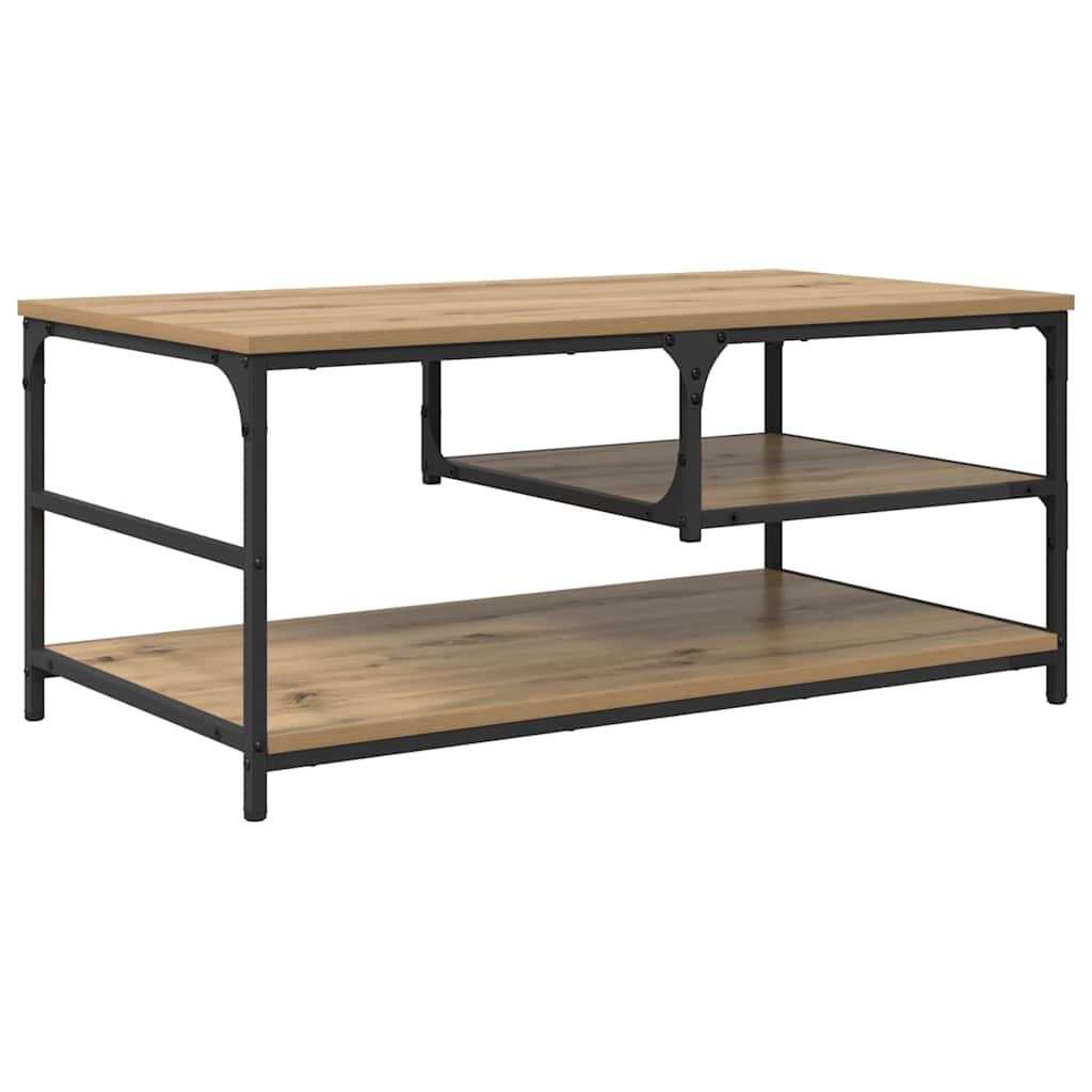 Table basse Chêne artisanal 90 x 49 x 40 cm Bois d'ingénierie - XIOS