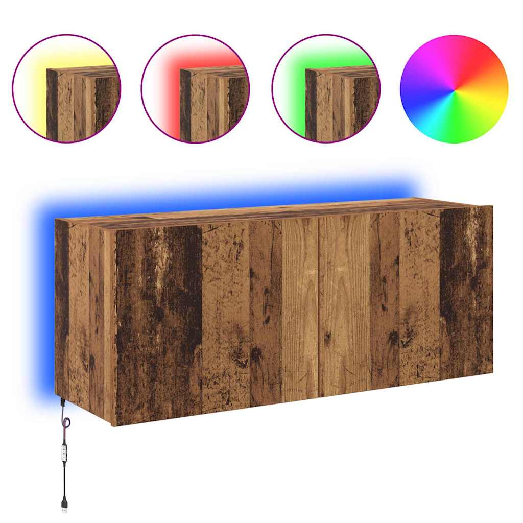Meuble TV mural Bois Ancien 100 x 35 x 41 cm Bois d'ingénierie - XIOS