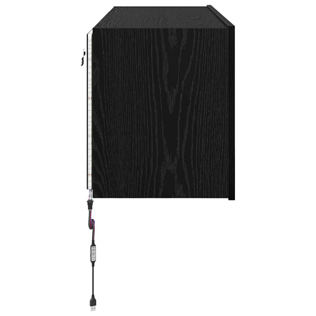 Meuble TV mural Chêne noir 100 x 35 x 41 cm Bois d'ingénierie - XIOS