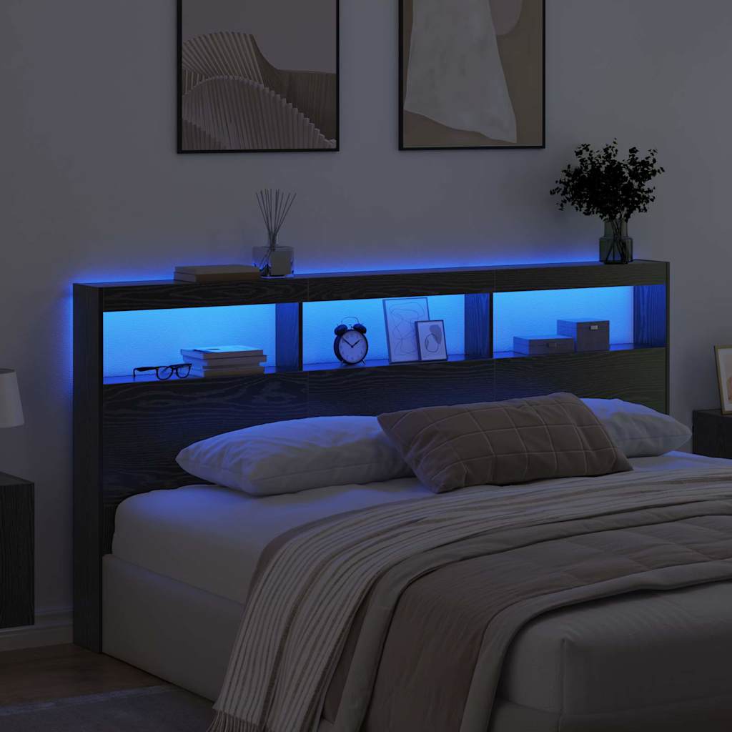 Tête de lit Chêne noir 200 x 17 x 102 cm Bois d'ingénierie - XIOS