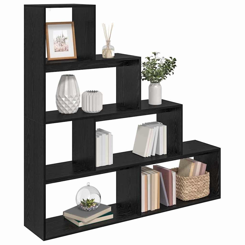 Cloison Bibliothèque Chêne noir 143,5 x 29 x 143,5 cm - XIOS