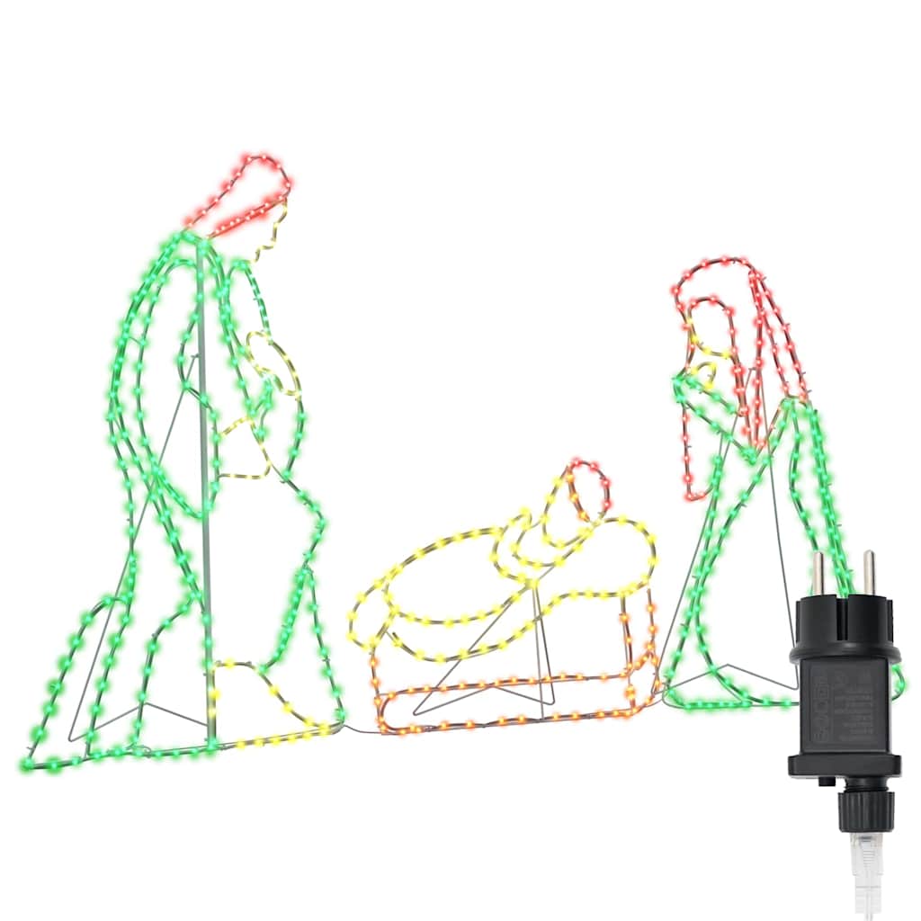 Scène de Nativité Illuminée Multicolore 112 x 72 cm PVC - XIOS