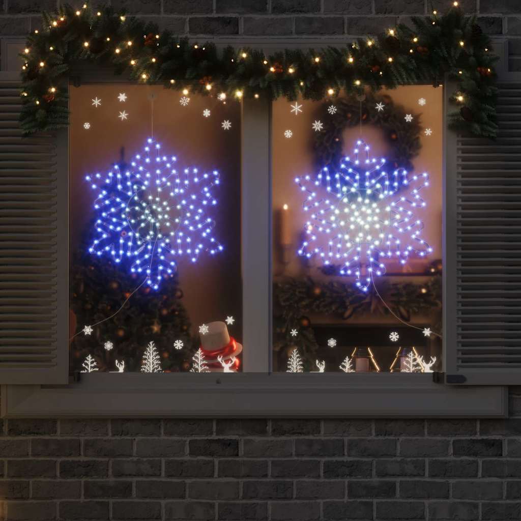Flocon de Noël avec 156 LED Bleu 55.5 x 55.5 x 0.75cm PVC - XIOS