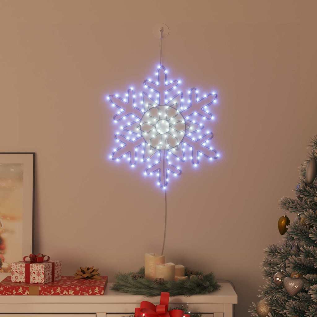 Flocon de Noël avec 156 LED Bleu 55.5 x 55.5 x 0.75cm PVC - XIOS