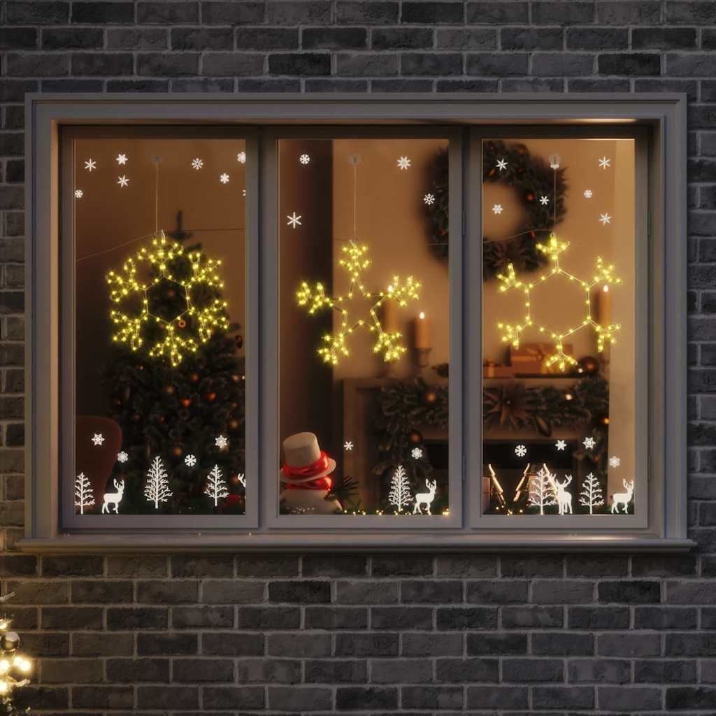 Flocon de Noël avec 252 LED Blanc chaud 45 x 38 cm PVC - XIOS