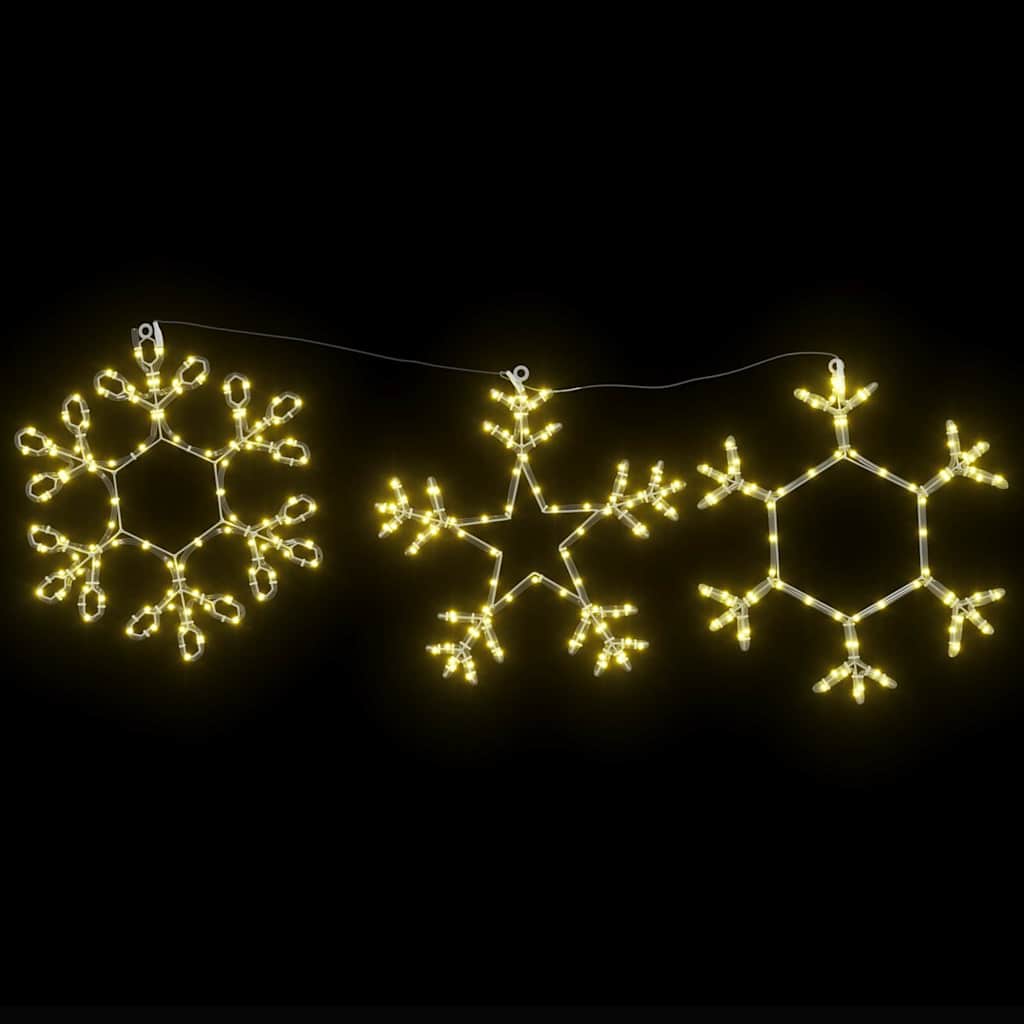 Flocon de Noël avec 252 LED Blanc chaud 45 x 38 cm PVC - XIOS