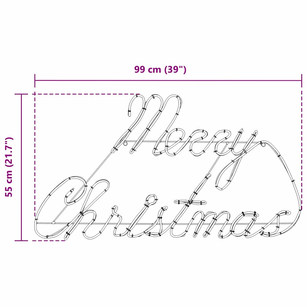 Panneau de Noël avec 216 LED Rouge 99 x 55 x 13 cm Fer - XIOS