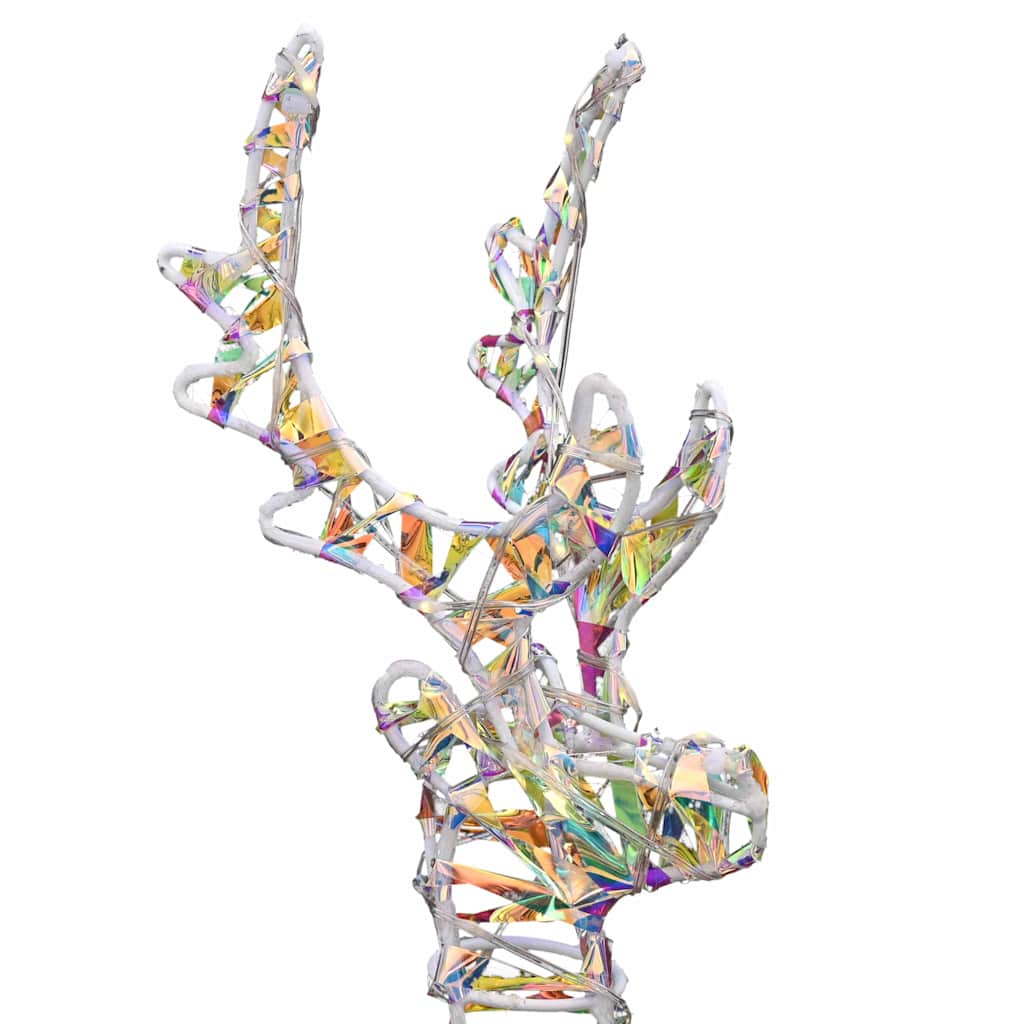 Traîneau tiré par un renne Blanc chaud 30 x 12 x 54.5 cm PET - XIOS