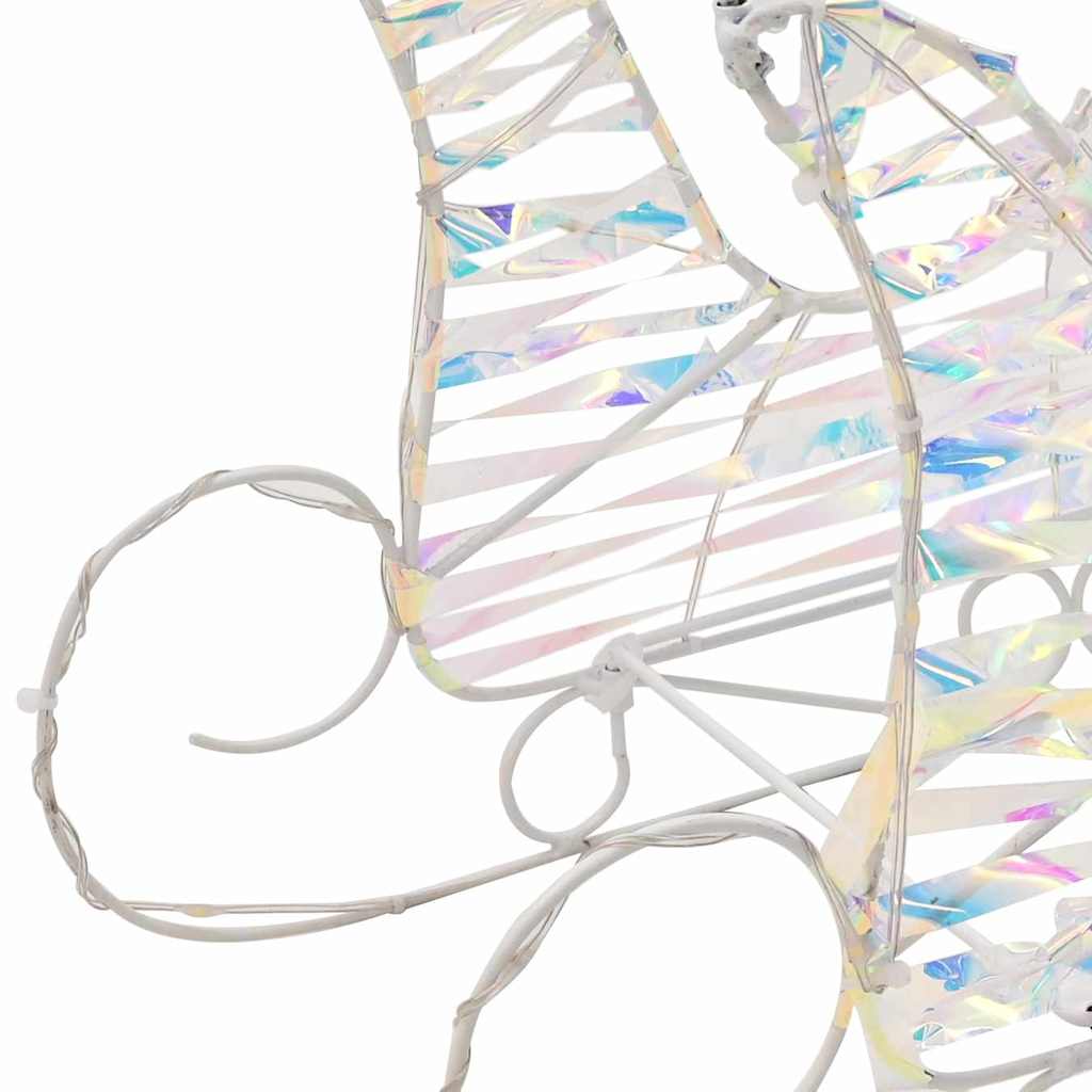 Traîneau tiré par un renne Blanc chaud 30 x 12 x 54.5 cm PET - XIOS