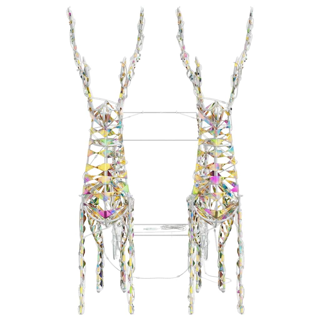 Traîneau tiré par un renne Blanc chaud 30 x 12 x 54.5 cm PET - XIOS