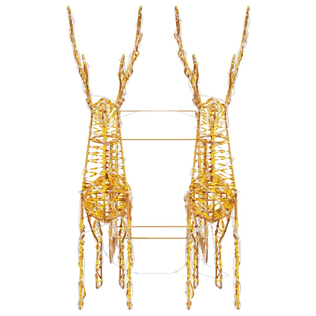 Traîneau tiré par un renne Blanc chaud 30 x 12 x 55 cm PET - XIOS