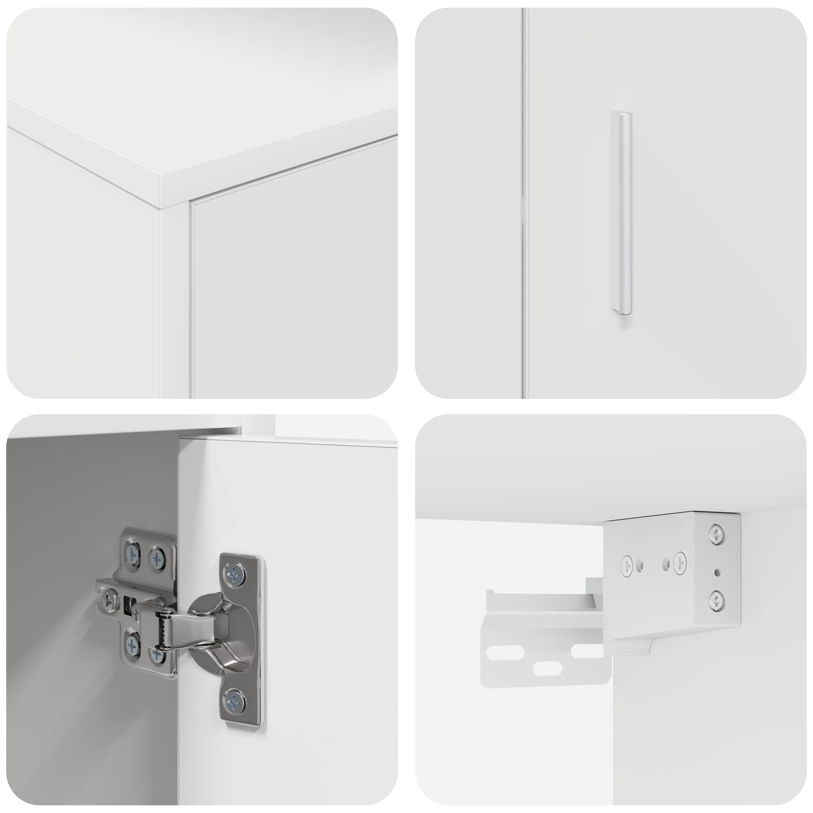 Ensemble meuble TV Montage mural 4 pcs Blanc Bois d'ingénierie - XIOS
