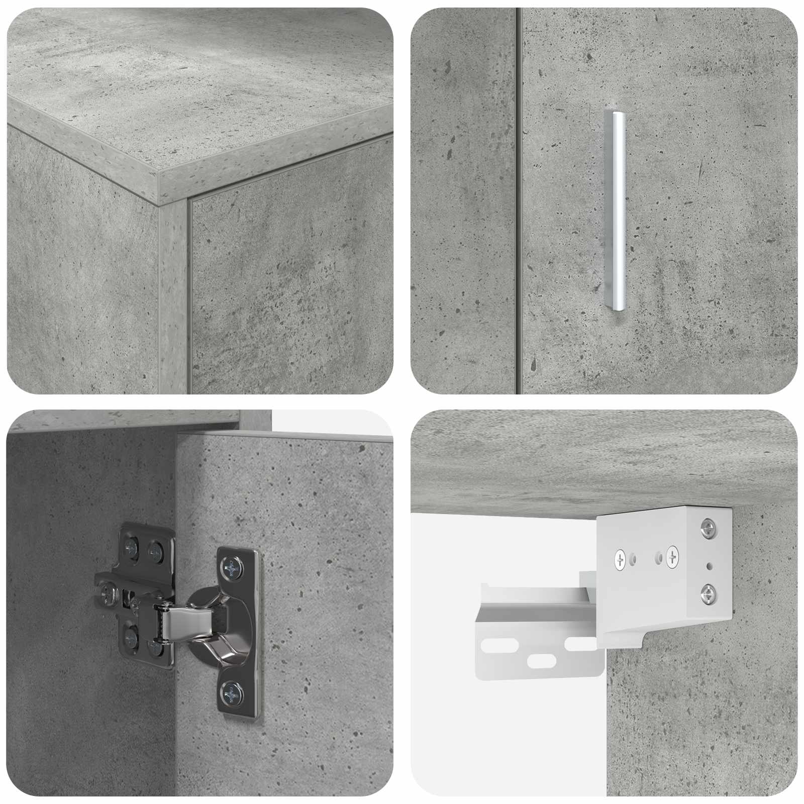 Ensemble meuble TV 4 pcs Gris béton Bois d'ingénierie - XIOS