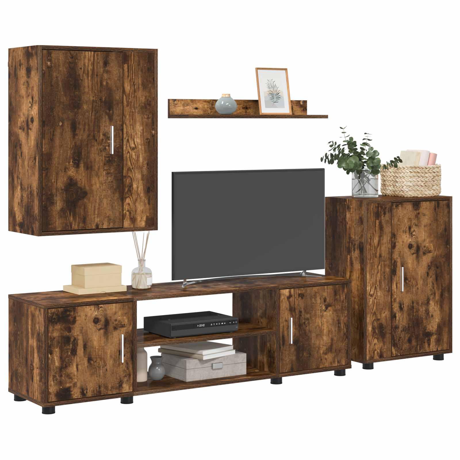 Ensemble meuble TV 4 pcs Chêne Fumé Bois d'ingénierie - XIOS