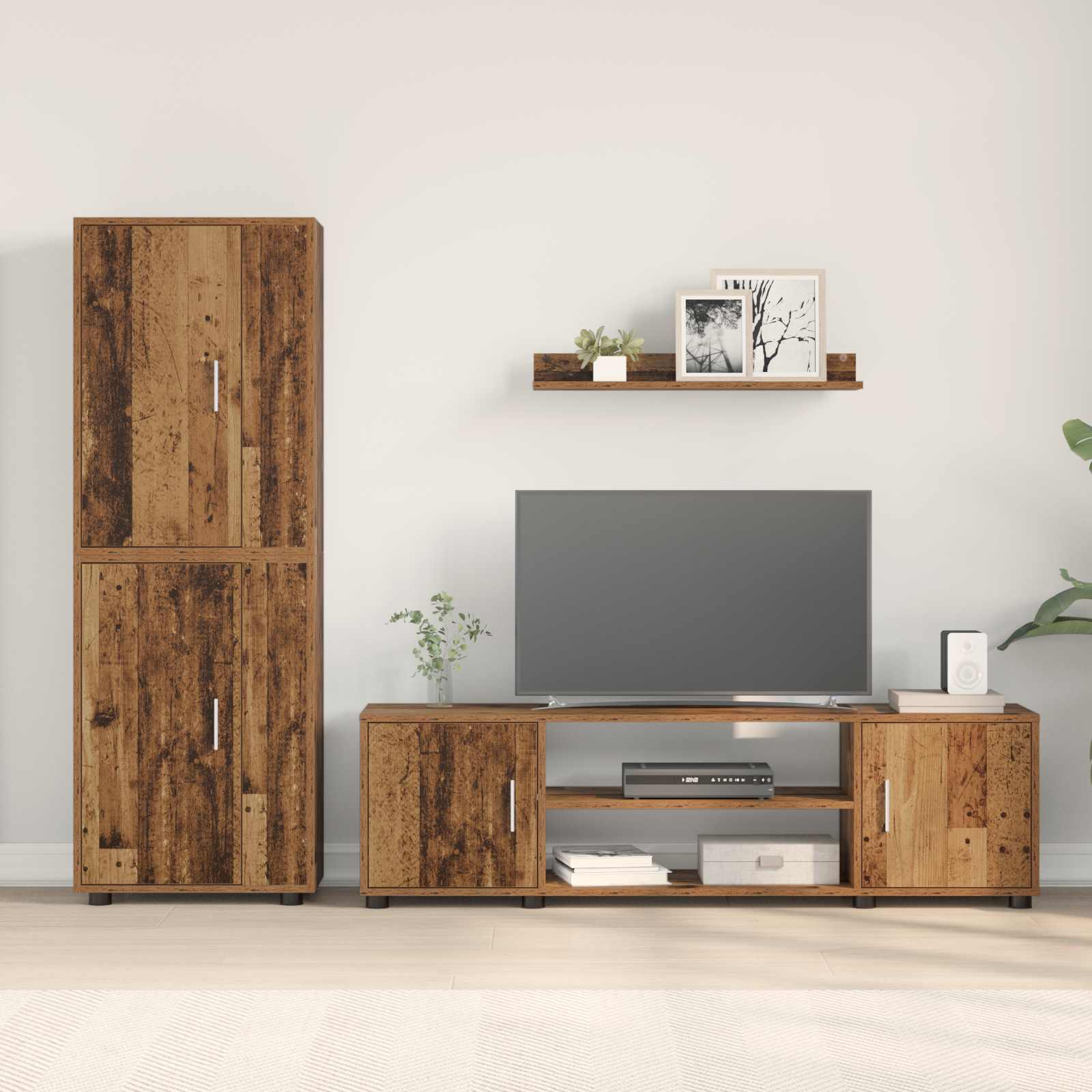 Ensemble meuble TV 4 pcs Bois Ancien Bois d'ingénierie - XIOS