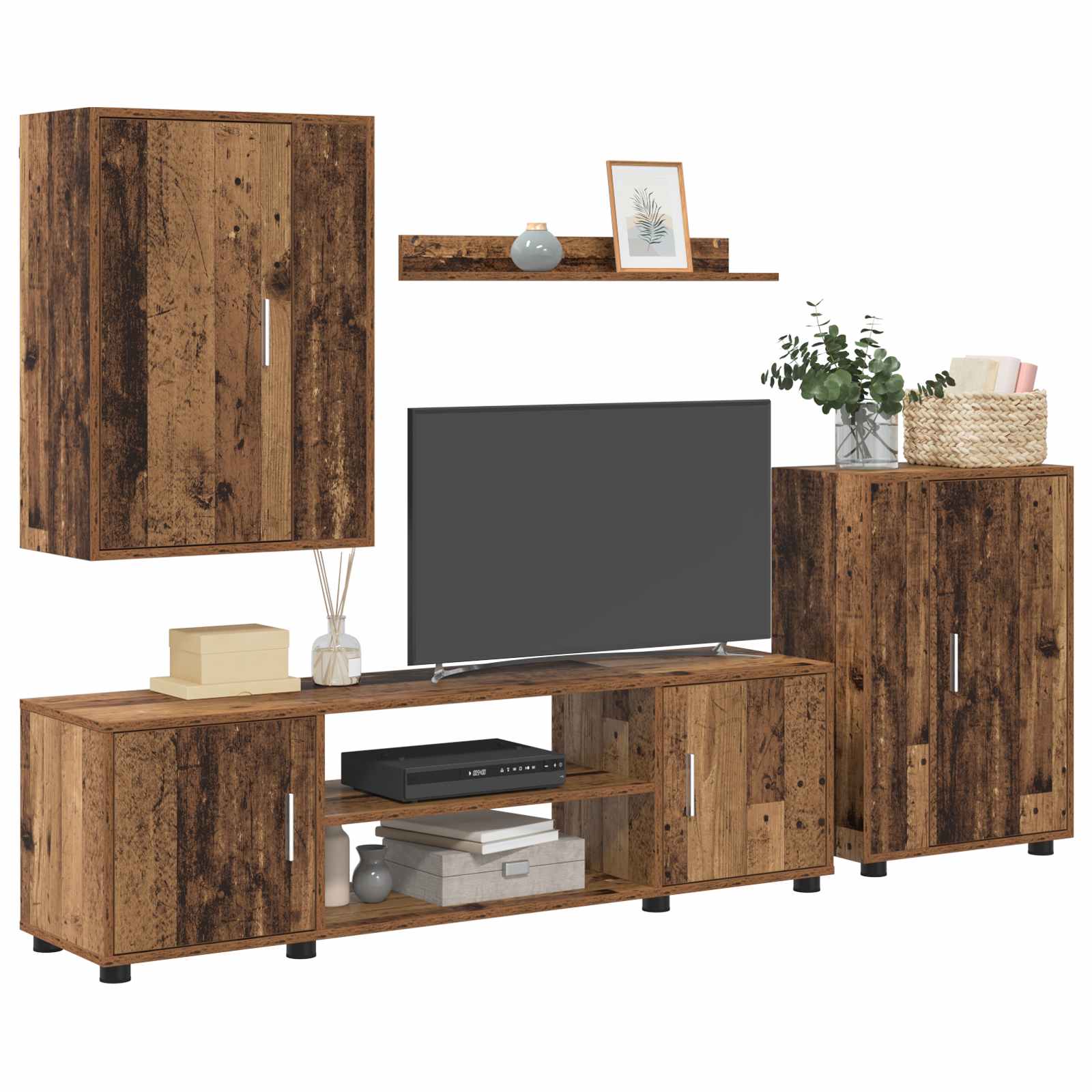 Ensemble meuble TV 4 pcs Bois Ancien Bois d'ingénierie - XIOS
