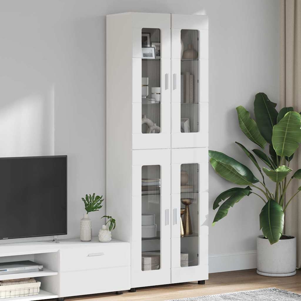 Haut Armoire FLORIN 60 x 35 x 182 cm Blanc Bois d'ingénierie