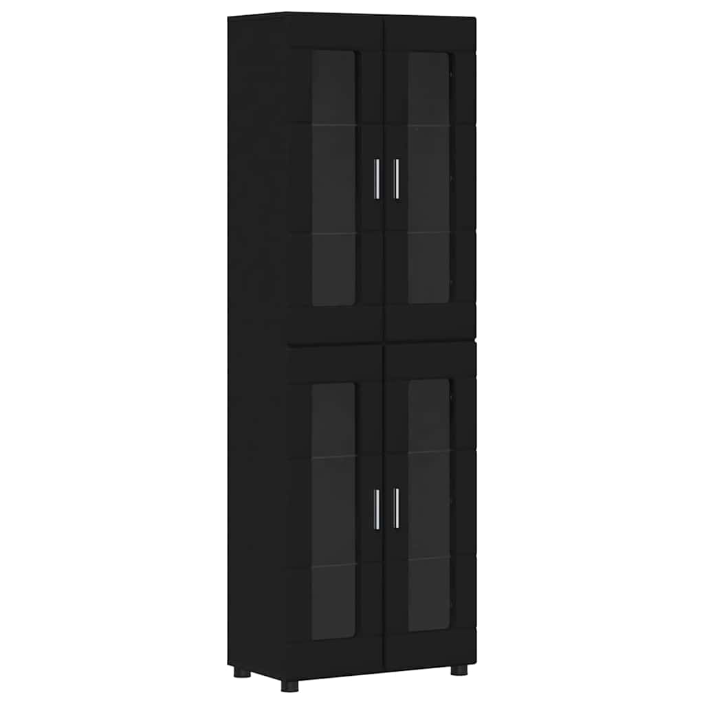 Haut Armoire avec porte Noir 60 x 35 x 182 cm Bois d'ingénierie - XIOS
