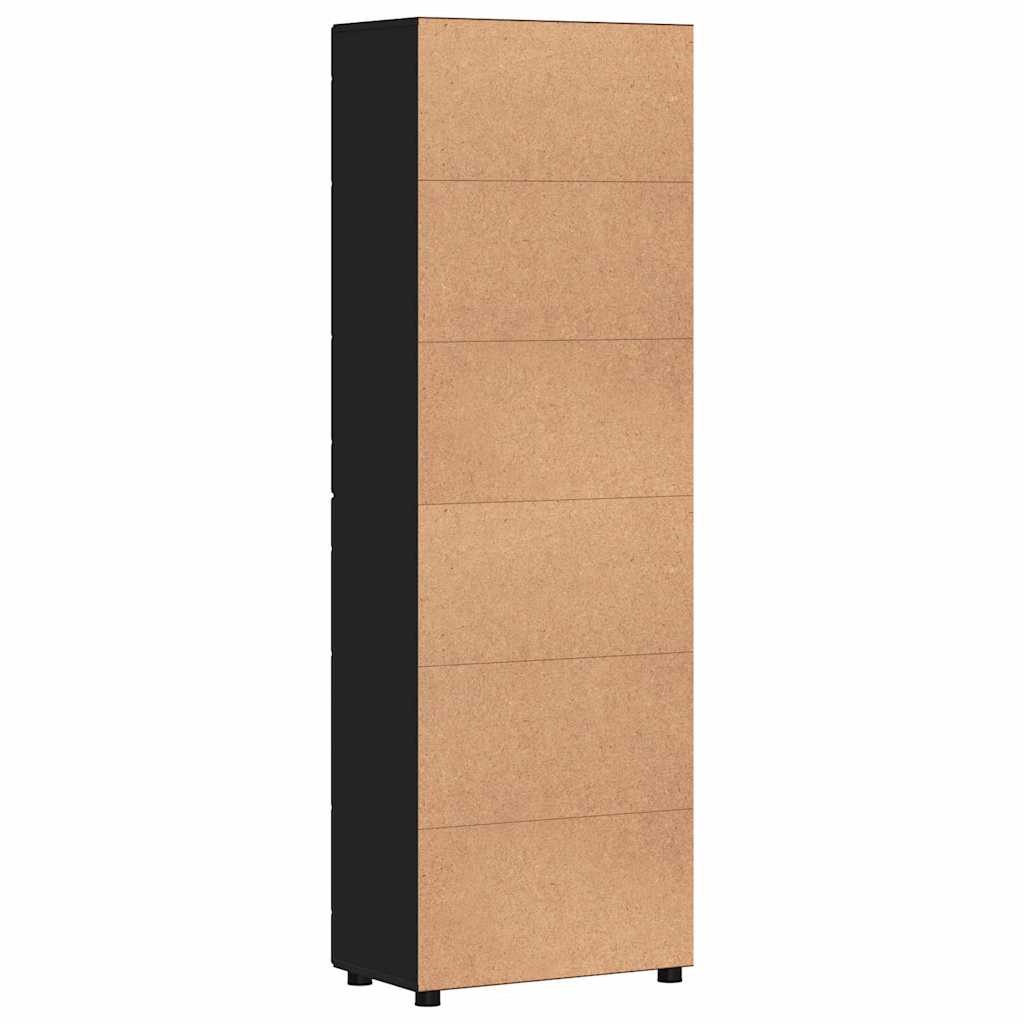 Haut Armoire FLORIN 60 x 35 x 182 cm Noir Bois d'ingénierie