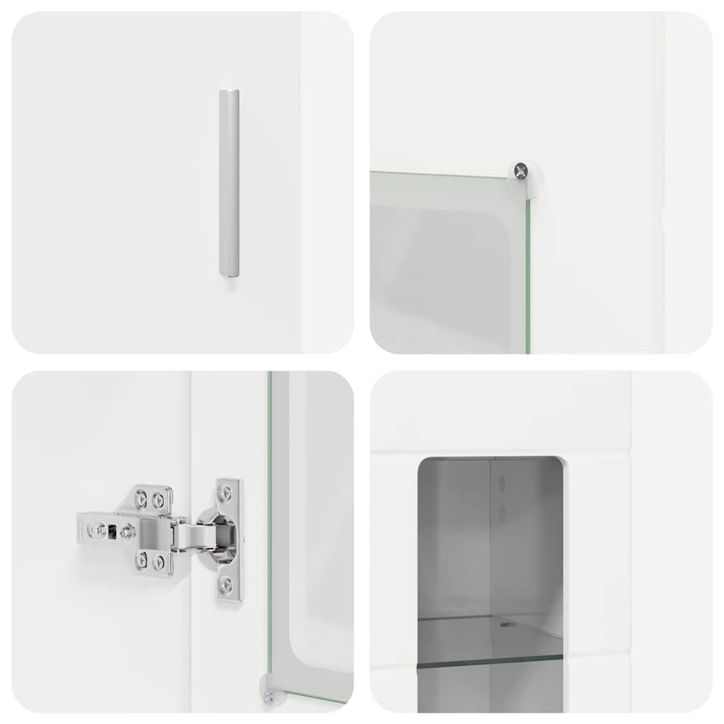 Haut Armoire FLORIN 60 x 35 x 182 cm Blanc brillant