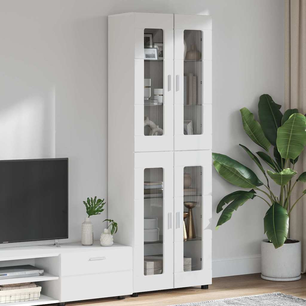 Haut Armoire FLORIN 60 x 35 x 182 cm Blanc brillant