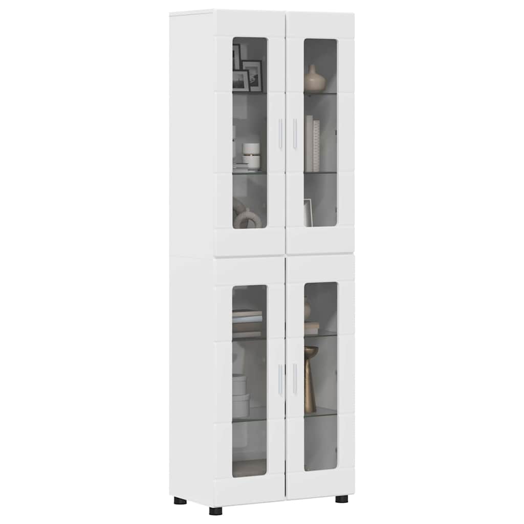 Haut Armoire Blanc brillant 60 x 35 x 182 cm Bois d'ingénierie - XIOS