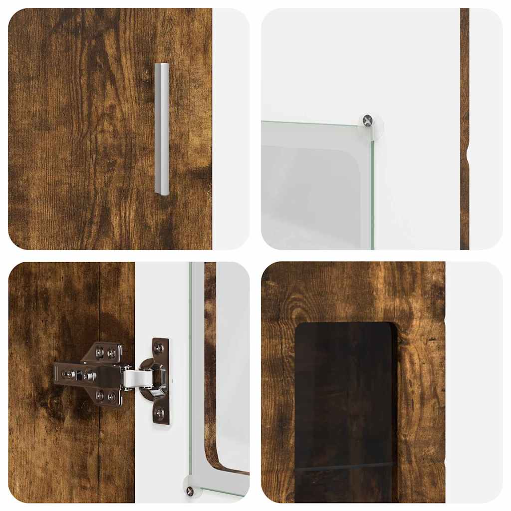 Haut Armoire Chêne fumé 60 x 35 x 182 cm Bois d'ingénierie - XIOS