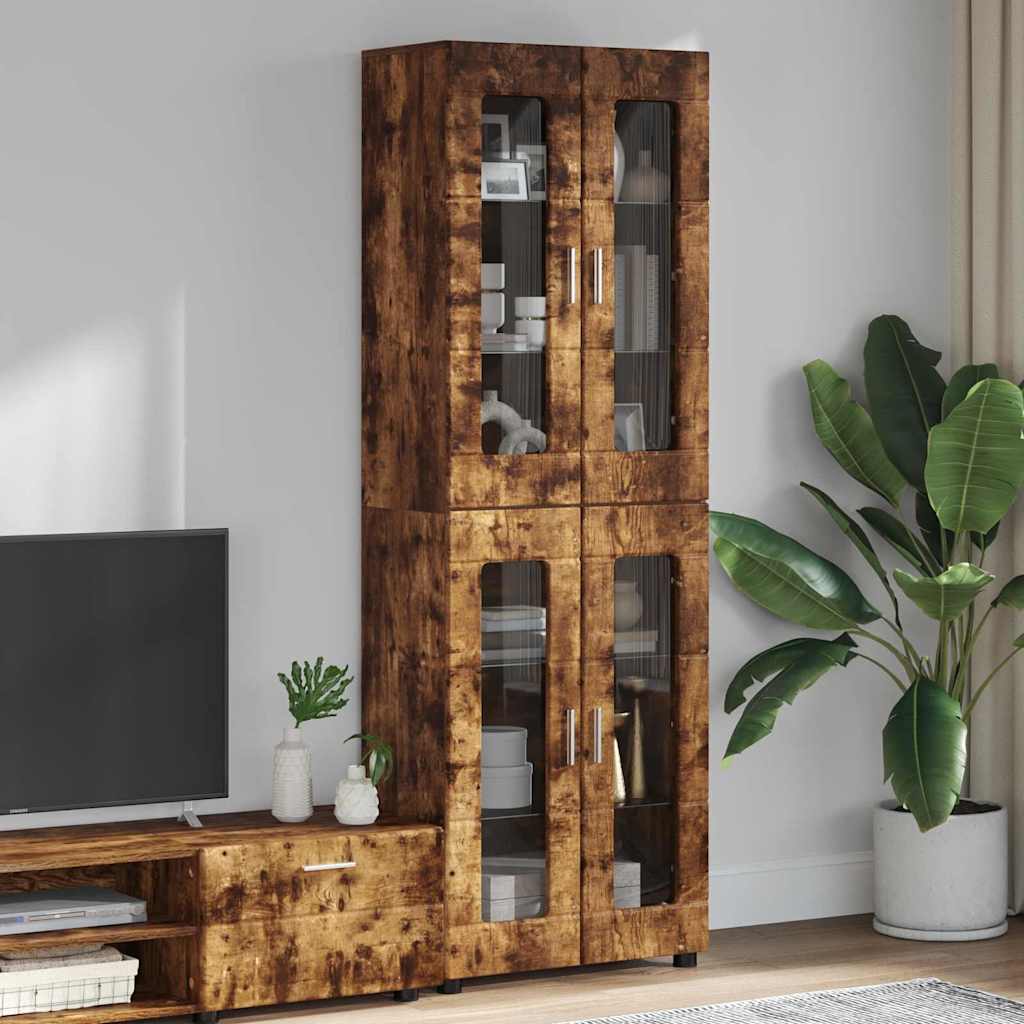 Haut Armoire FLORIN 60 x 35 x 182 cm Chêne fumé