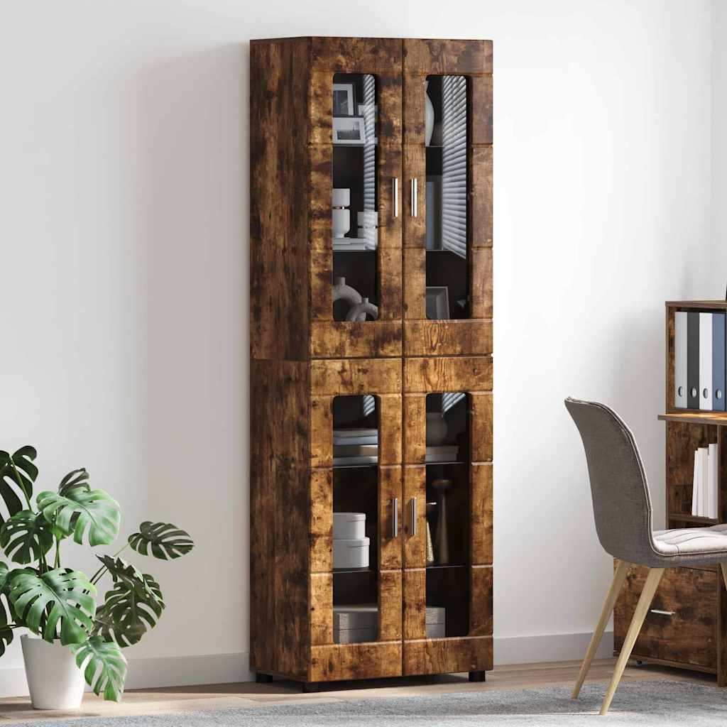 Haut Armoire FLORIN 60 x 35 x 182 cm Chêne fumé