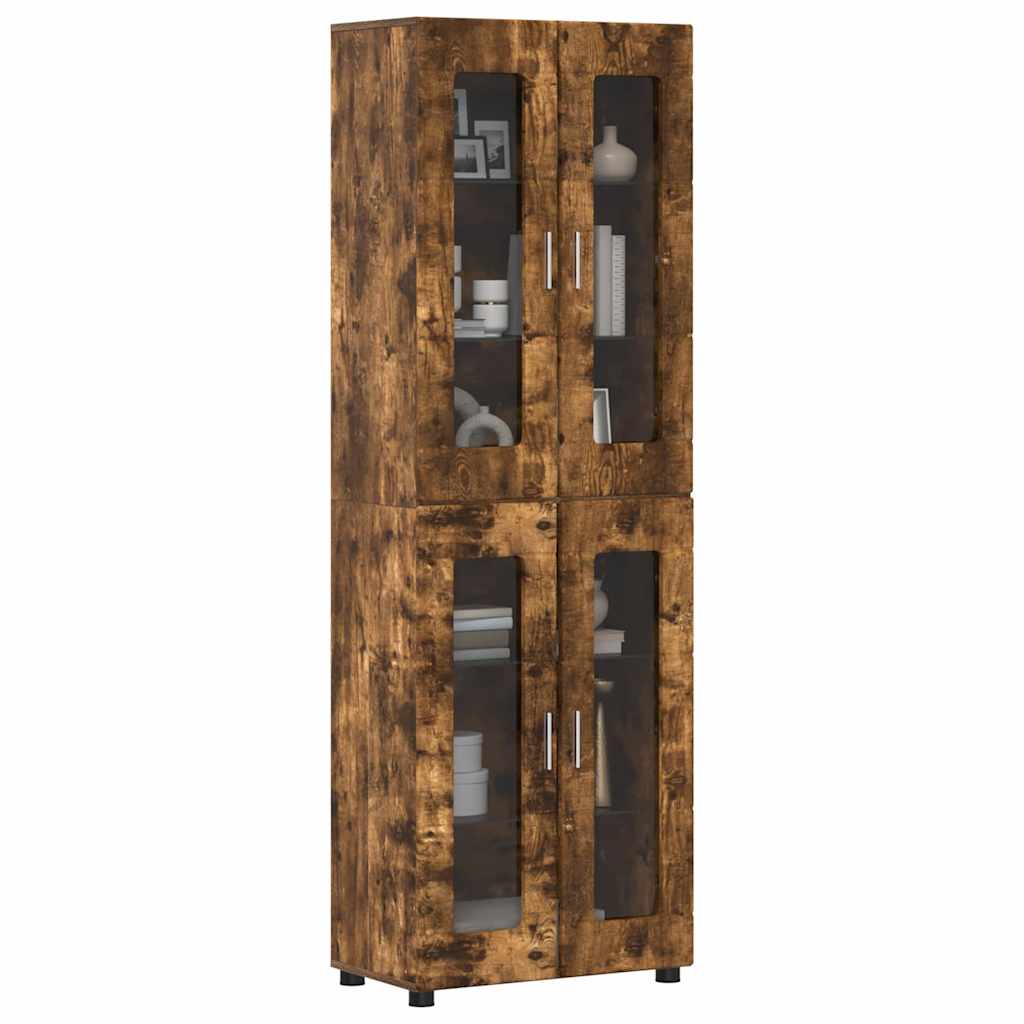 Haut Armoire FLORIN 60 x 35 x 182 cm Chêne fumé