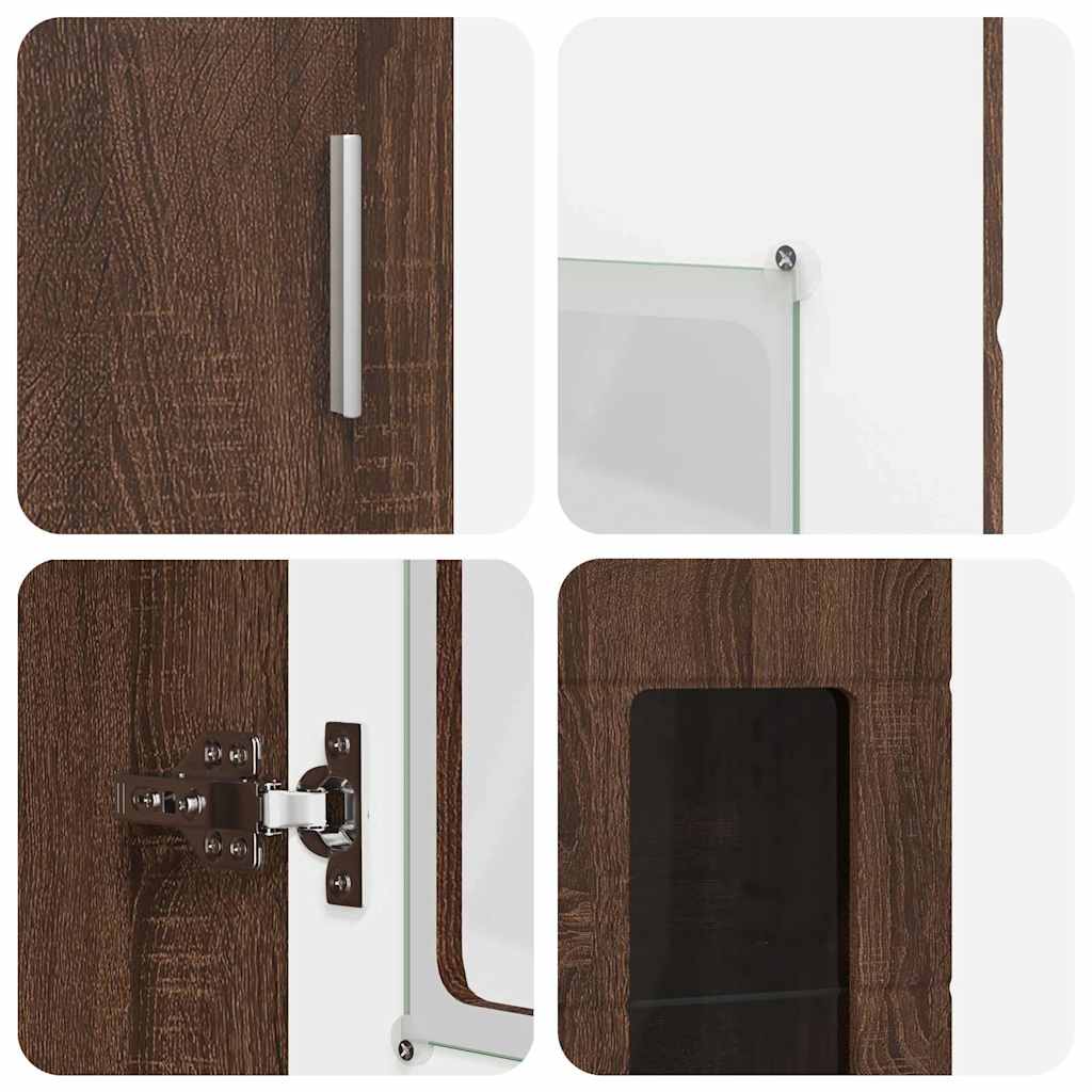 Haut Armoire Chêne brun 60 x 35 x 182 cm Bois d'ingénierie - XIOS