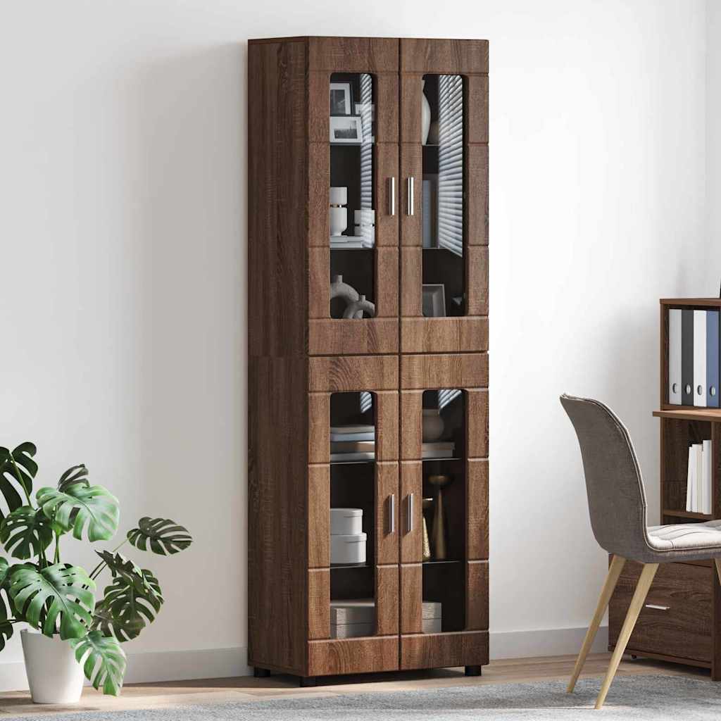 Haut Armoire Chêne brun 60 x 35 x 182 cm Bois d'ingénierie - XIOS