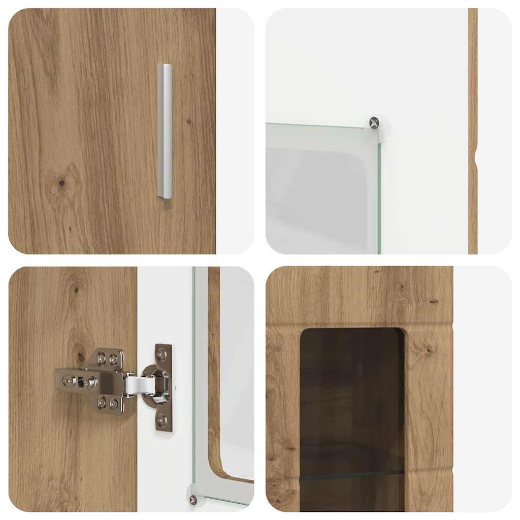 Haut Armoire FLORIN 60 x 35 x 182 cm Chêne artisanal