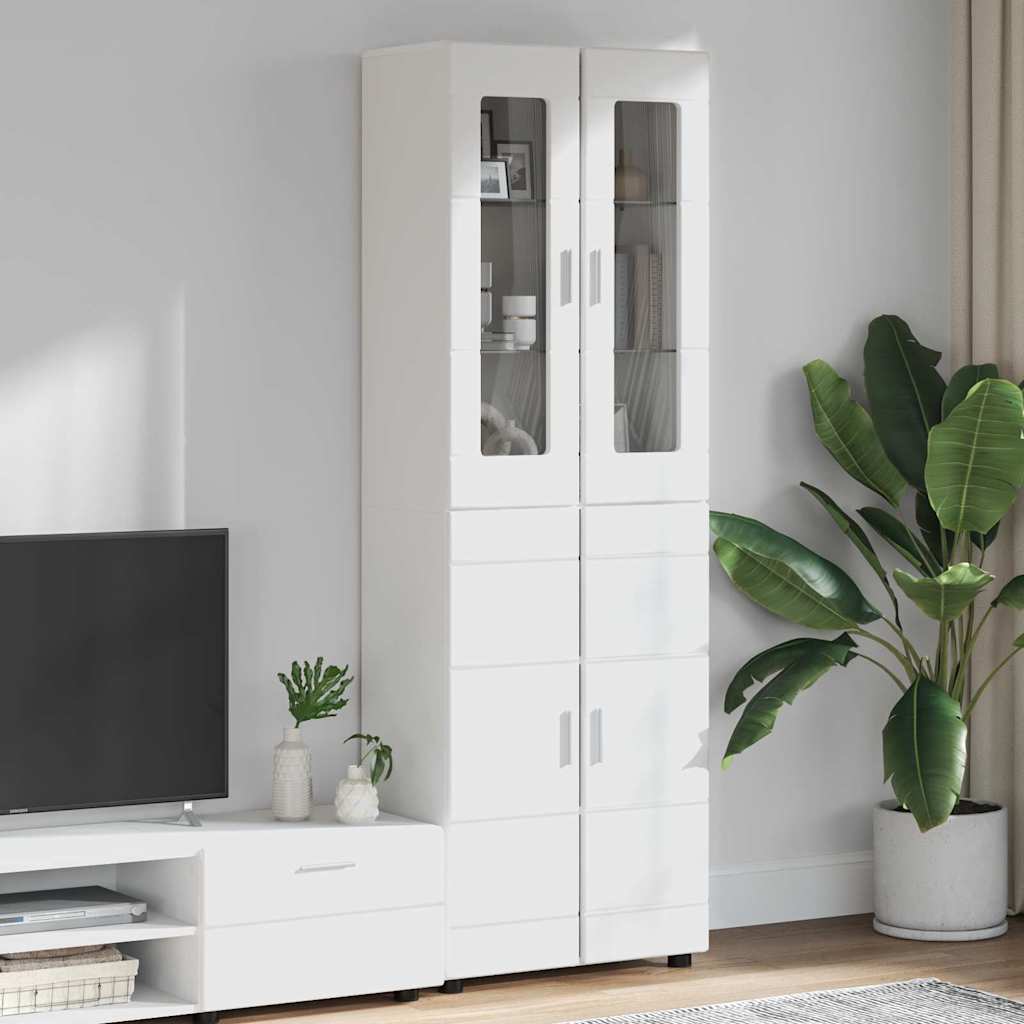 Haut Armoire FLORIN 60 x 35 x 182 cm Blanc Bois d'ingénierie - XIOS